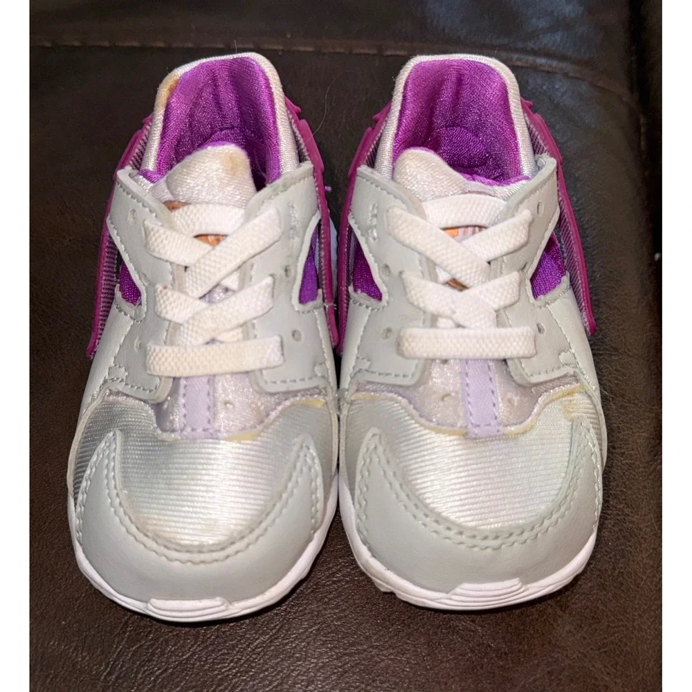Nike Huarache Girls Toddler Sneakers Shoes Grey Berry Purple  Size 4C